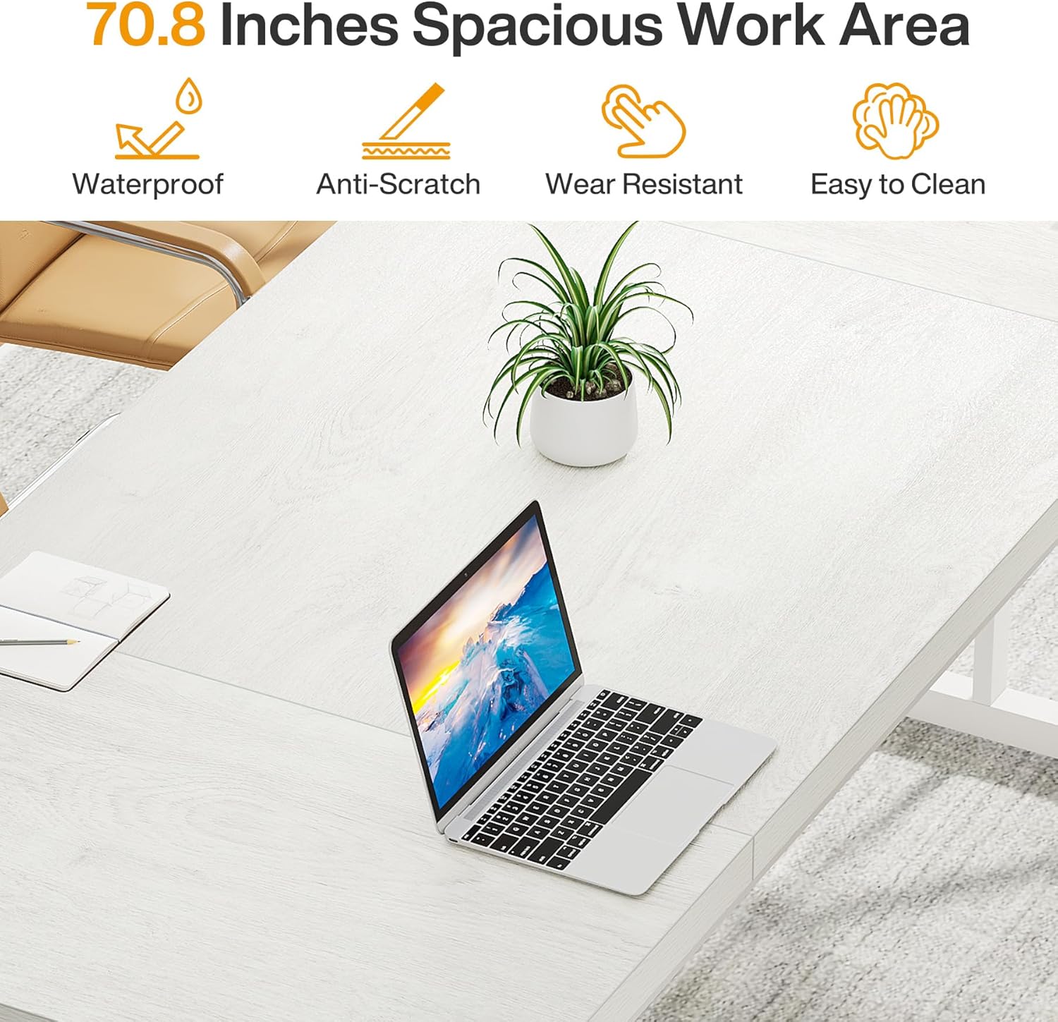 Furnishiaa Modern Executive Office Desk | Large Workstation -  - 