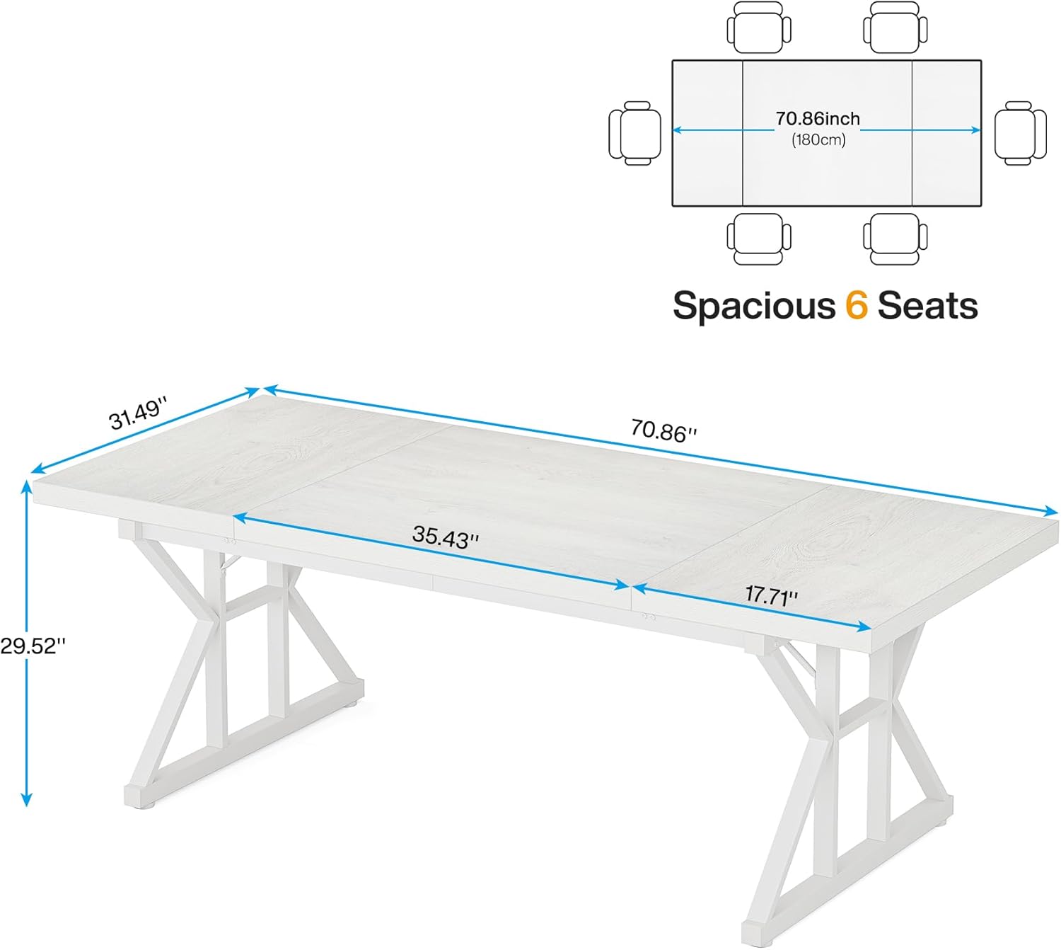 Furnishiaa Modern Executive Office Desk | Large Workstation -  - 