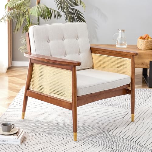 Furnishiaa Modern Minimalist Rattan Solid Wood Sofa 1-Seater - Furnishiaa -  - 