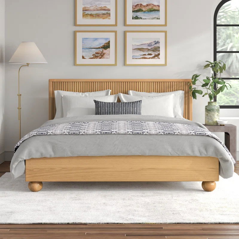 Furnishiaa Premium Imported Solid Oak Wood Bed - Furnishiaa -  - 