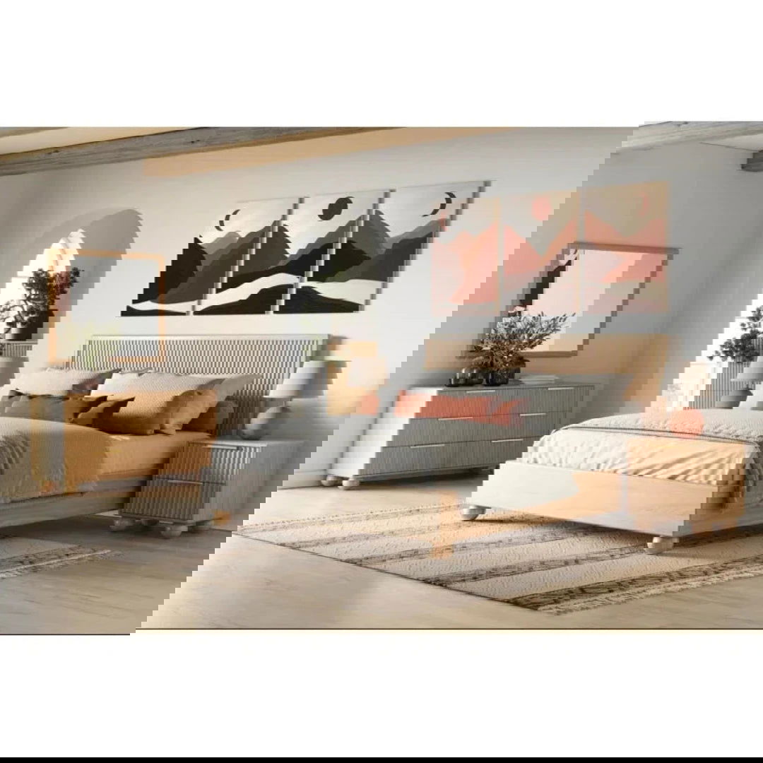 Furnishiaa  Premium Solid Oak Wood 6 Piece Bedroom Set - Furnishiaa -  - 