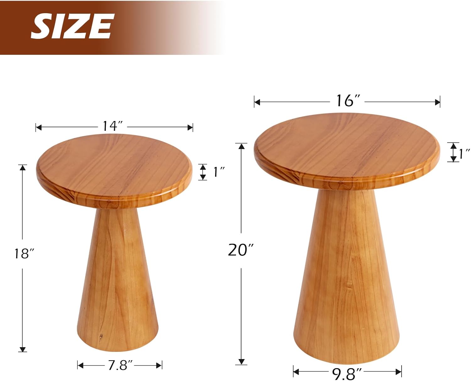 Furnishiaa Rustic Wood Side Table Set of 2 - Furnishiaa -  - 