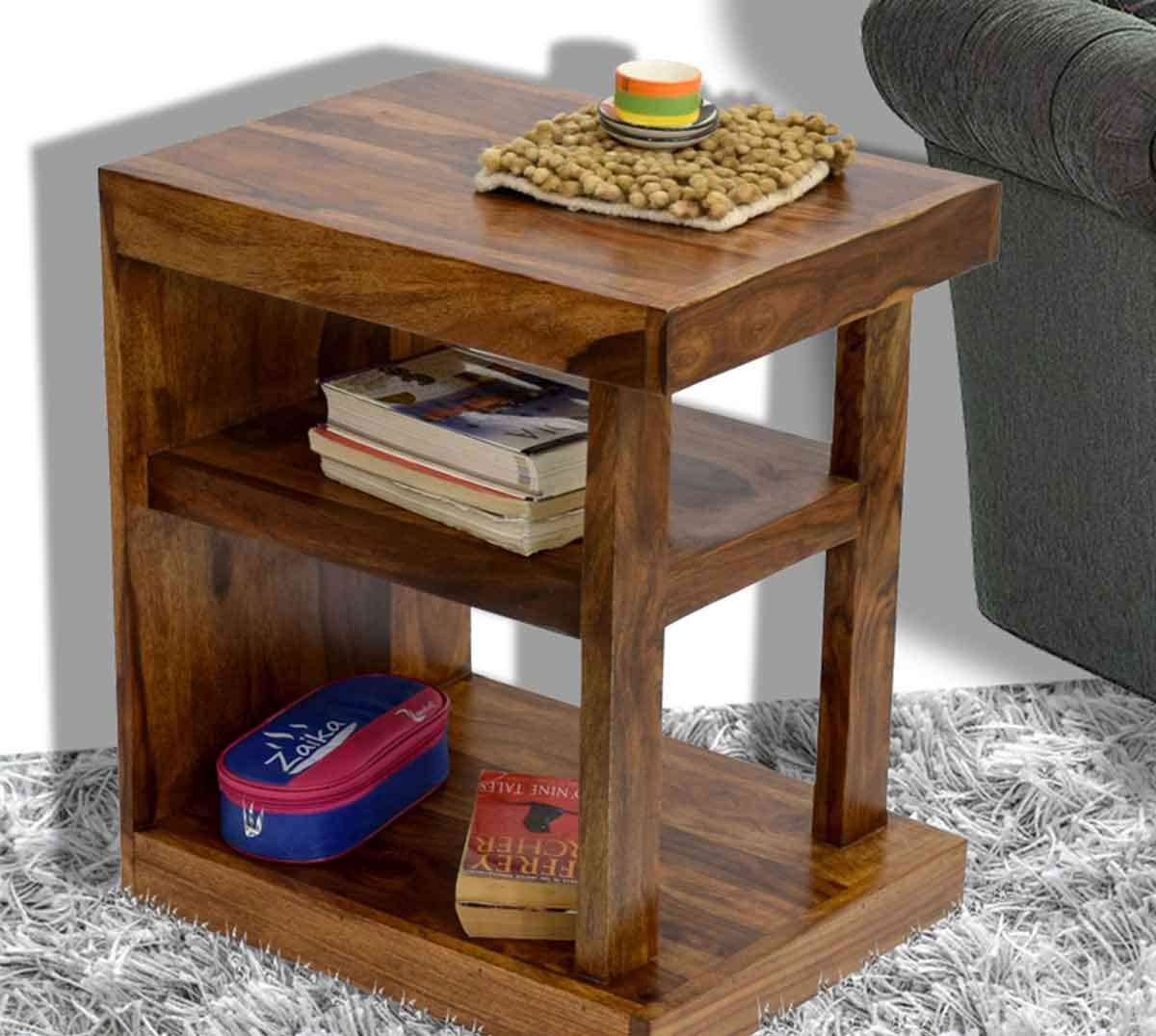 Furnishiaa Sheesham Wood Bedside End Tables Night Stand Side Stool for Bedroom Living Room Home - Furnishiaa -  - 