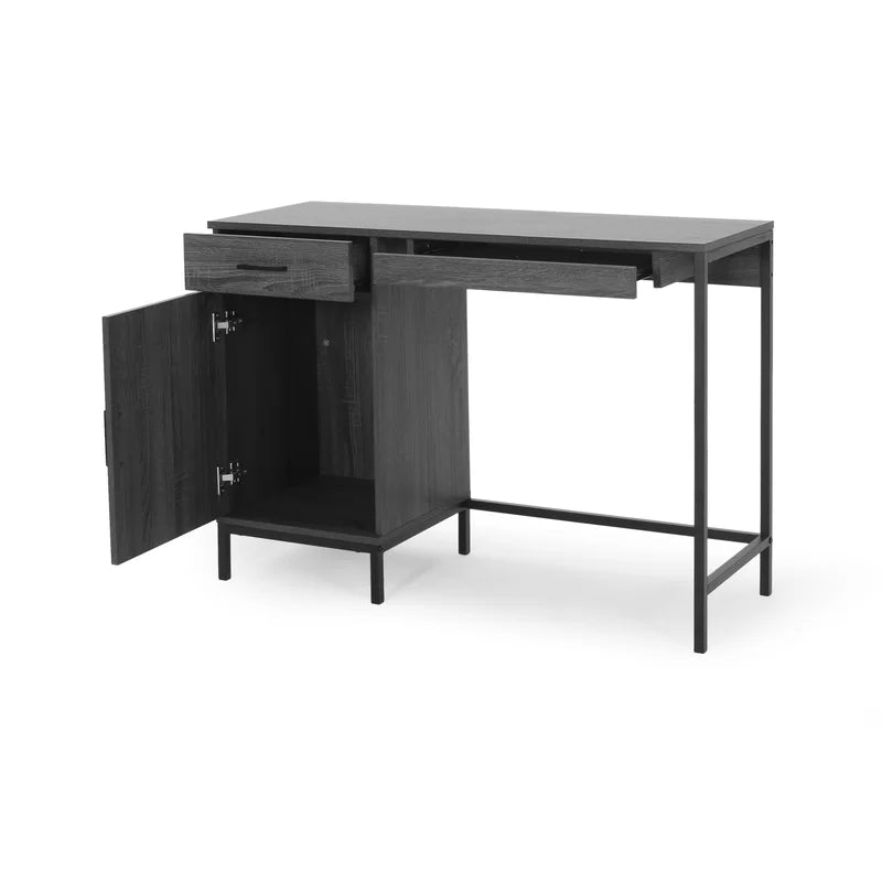 Furnishiaa Sheesham Wood Metal Base Computer Desk - Furnishiaa -  - 