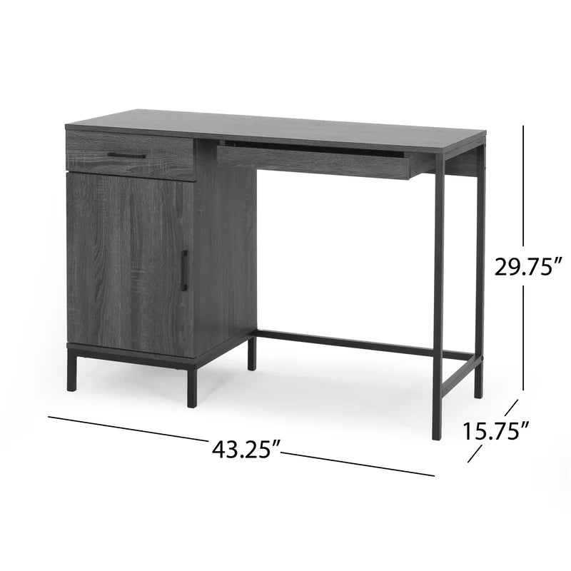 Furnishiaa Sheesham Wood Metal Base Computer Desk - Furnishiaa -  - 