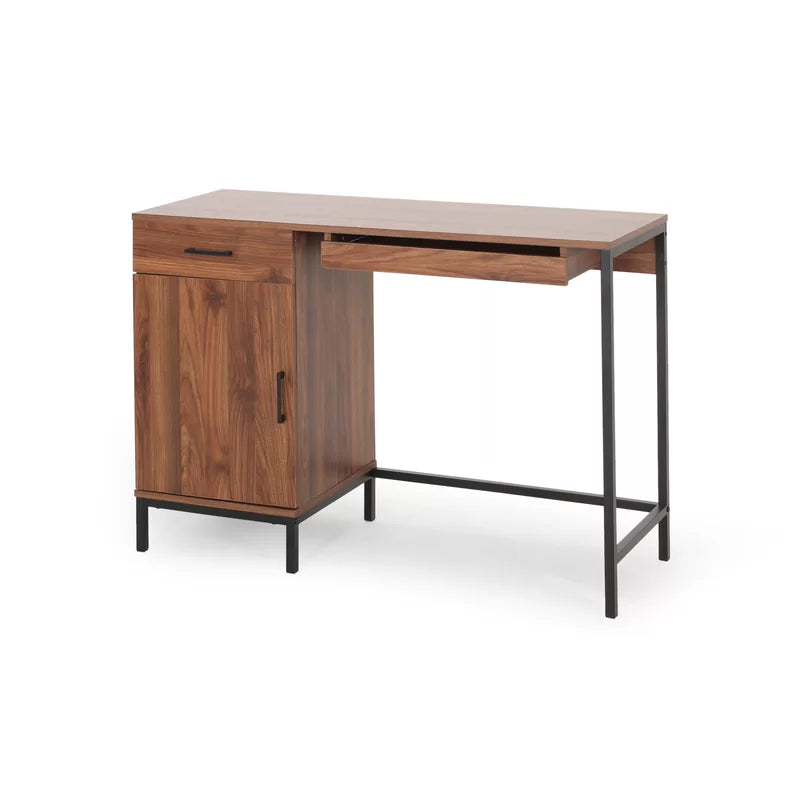 Furnishiaa Sheesham Wood Metal Base Computer Desk - Furnishiaa -  - 