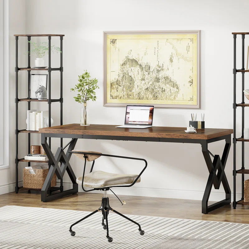 Furnishiaa Sheesham Wood & Metal Frame Study & Computer Table - Furnishiaa -  - 