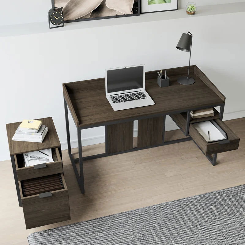 Furnishiaa Sheesham Wood & Metal Frame Study & Computer Table - Furnishiaa -  - 