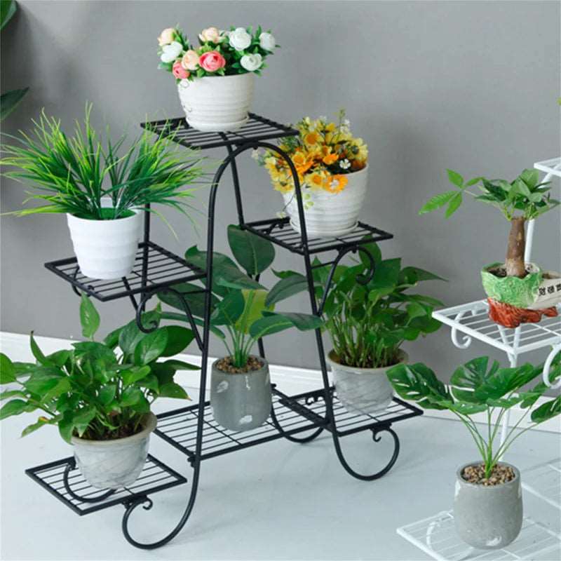 Furnishiaa Solid Iron Round Bar Multi tiered Port Stand - Furnishiaa -  - 