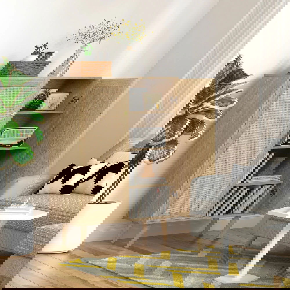 Furnishiaa Solid Oak Wood Cabinet For Living Room - Furnishiaa -  - 