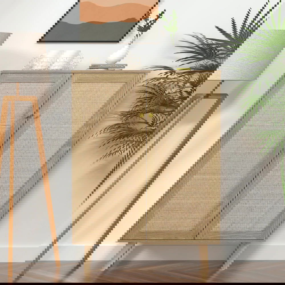 Furnishiaa Solid Oak Wood Cabinet For Living Room - Furnishiaa -  - 