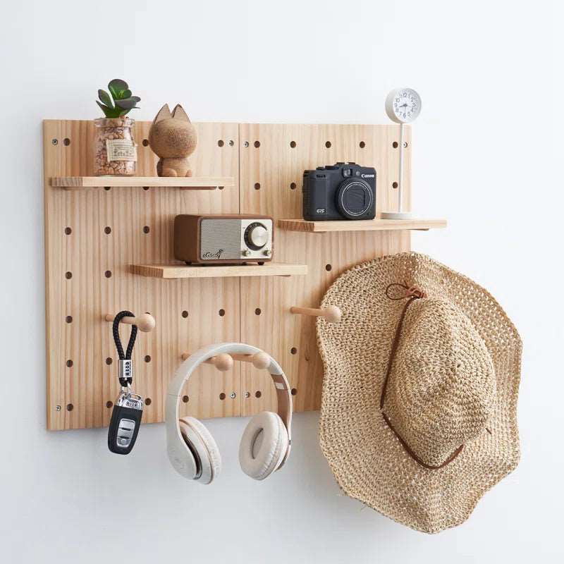Furnishiaa Solid Pine Wood Pegboard - Furnishiaa -  - 