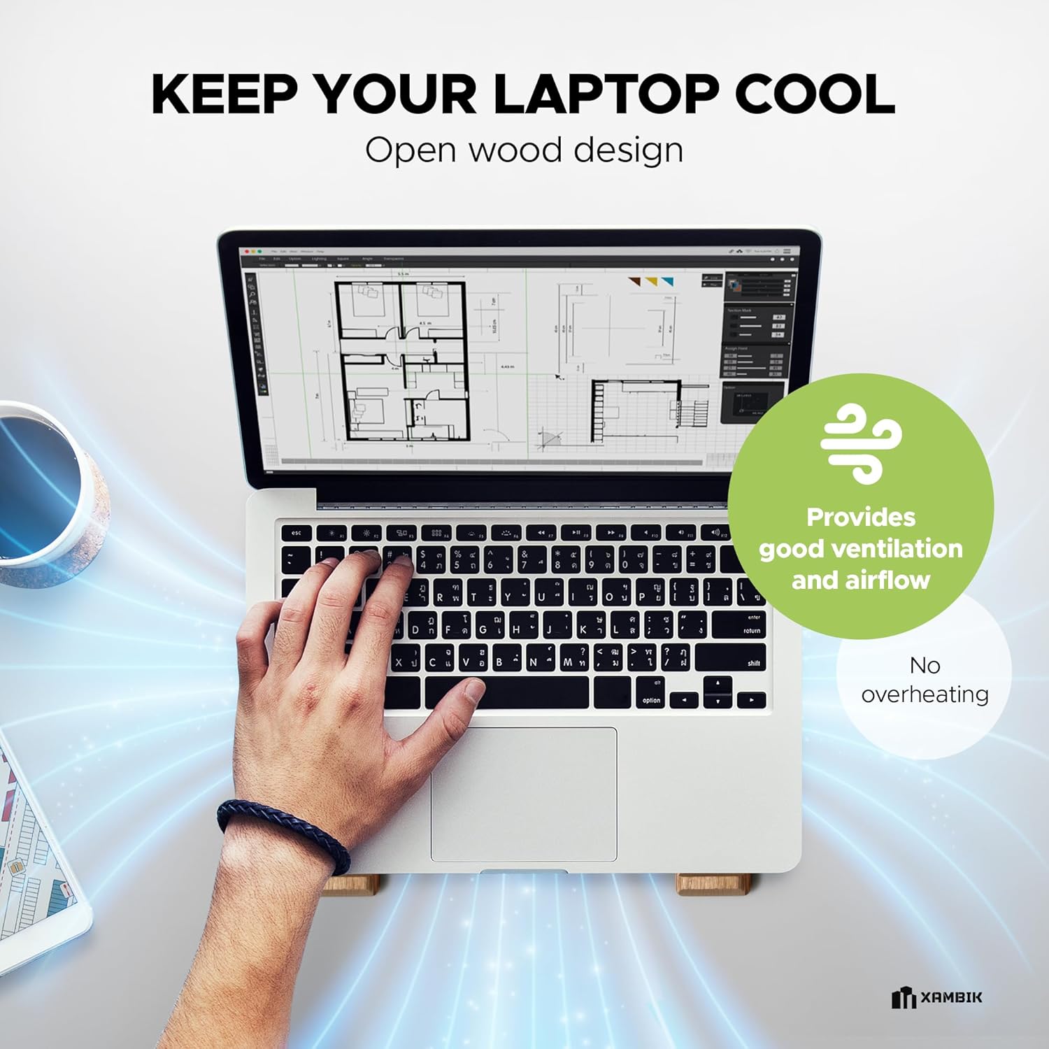 Furnishiaa Solid Rose Wood Laptop Riser Stand for Desk - Furnishiaa -  - 