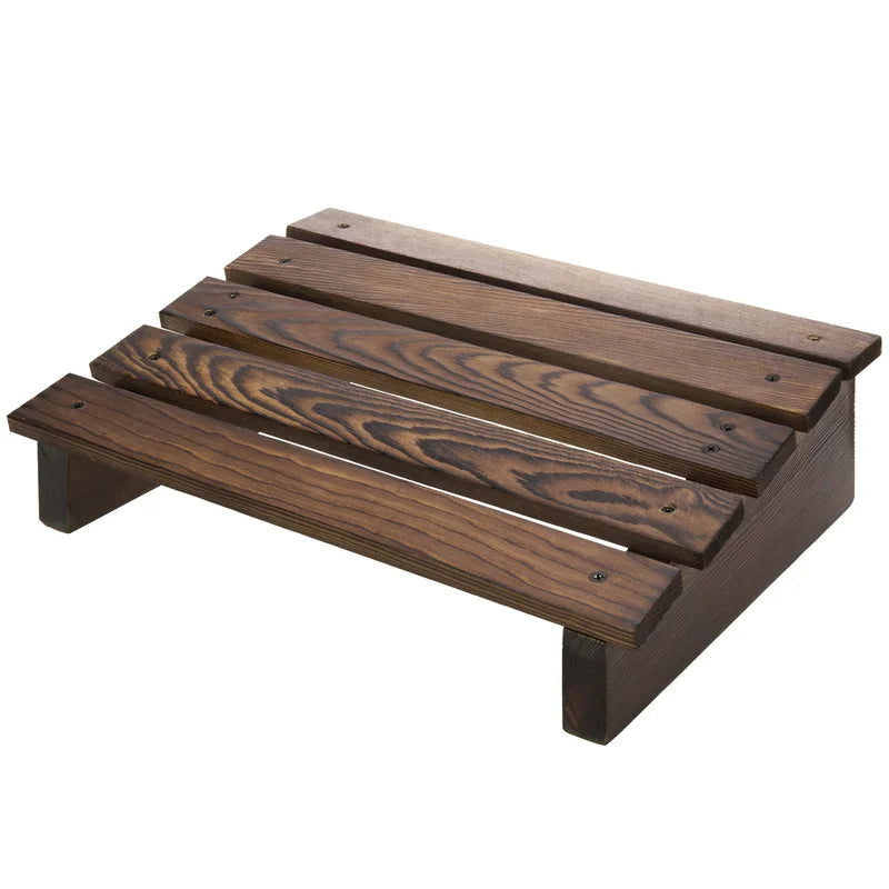 Furnishiaa Solid Sheesham Wood Foot Rest Walnut Dark - Furnishiaa -  - 
