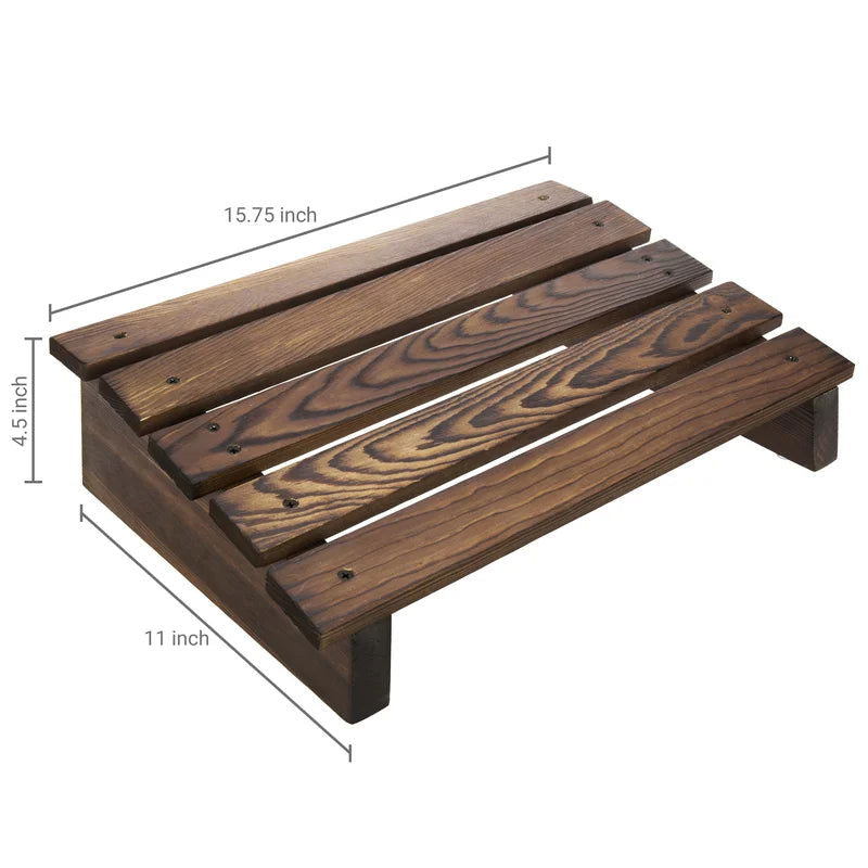 Furnishiaa Solid Sheesham Wood Foot Rest Walnut Dark - Furnishiaa -  - 