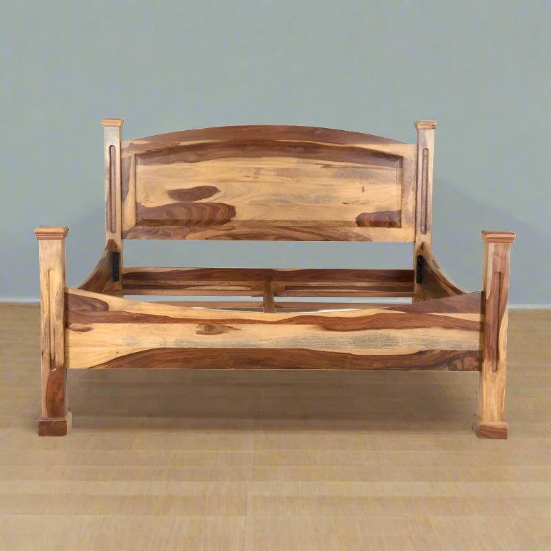 Furnishiaa Solid Sheesham Wood Maharaja Wooden Bed - Furnishiaa -  - 