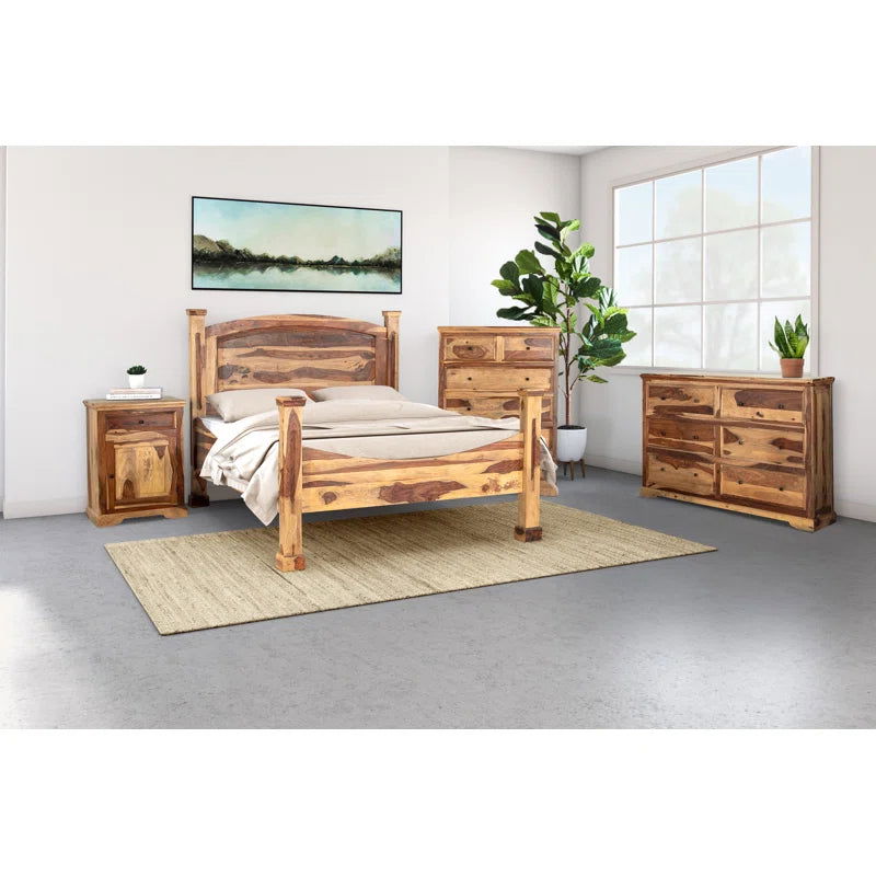 Furnishiaa Solid Sheesham Wood Maharaja Wooden Bed - Furnishiaa -  - 