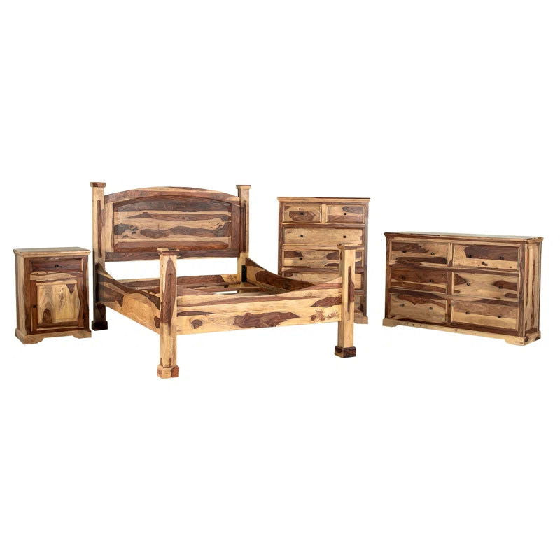 Furnishiaa Solid Sheesham Wood Maharaja Wooden Bed - Furnishiaa -  - 