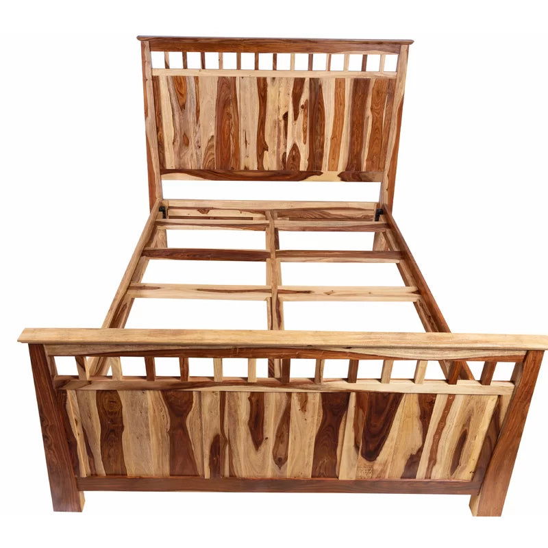 Furnishiaa Solid Sheesham Wood Natural Bed For Home - Furnishiaa -  - 