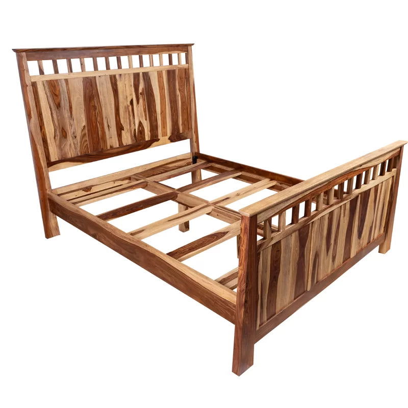 Furnishiaa Solid Sheesham Wood Natural Bed For Home - Furnishiaa -  - 