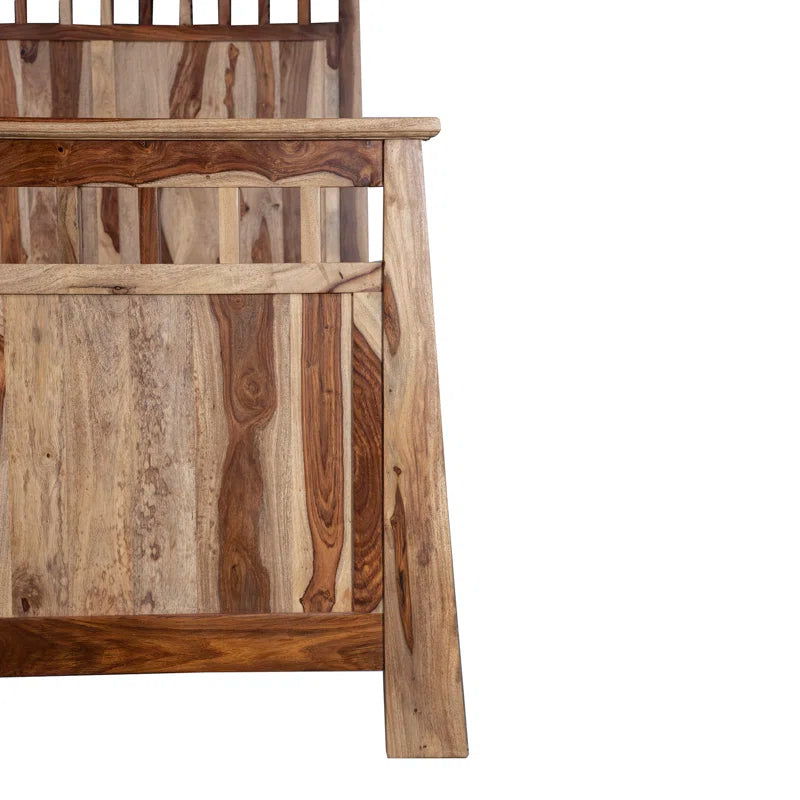 Furnishiaa Solid Sheesham Wood Natural Bed For Home - Furnishiaa -  - 