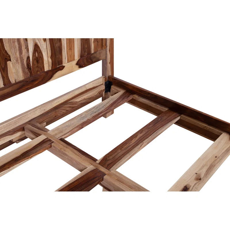 Furnishiaa Solid Sheesham Wood Natural Bed For Home - Furnishiaa -  - 