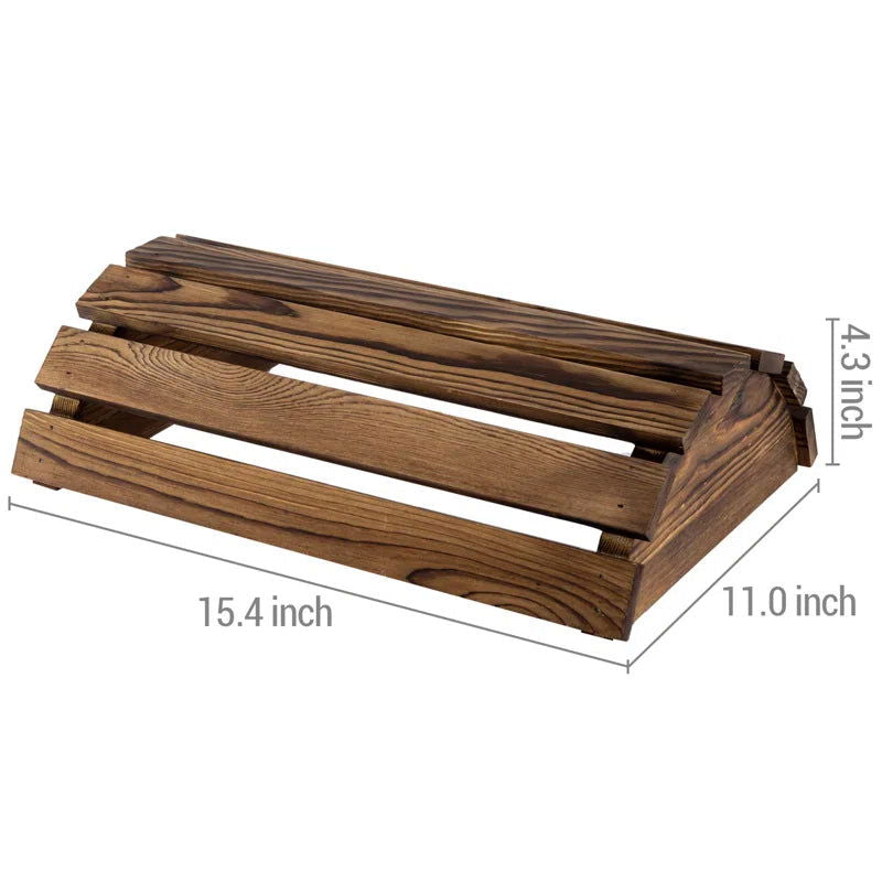 Furnishiaa Solid Sheesham Wood Support Foot Rest Walnut Dark - Furnishiaa -  - 