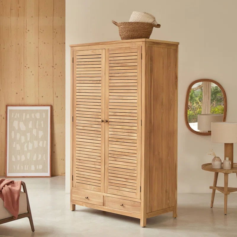 Furnishiaa Solid Teak Wood Wardrobe - Furnishiaa -  - 