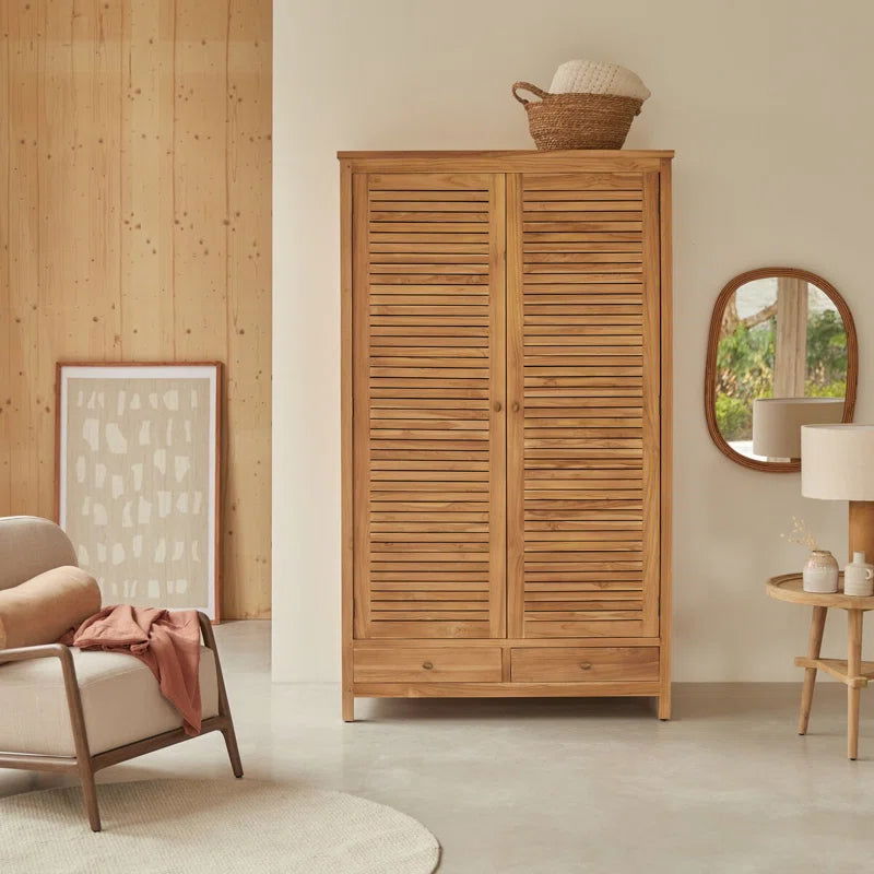 Furnishiaa Solid Teak Wood Wardrobe - Furnishiaa -  - 