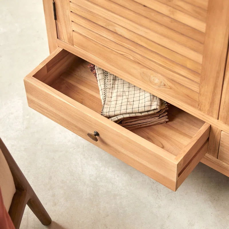 Furnishiaa Solid Teak Wood Wardrobe - Furnishiaa -  - 