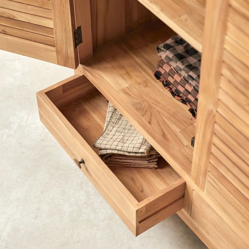 Furnishiaa Solid Teak Wood Wardrobe - Furnishiaa -  - 