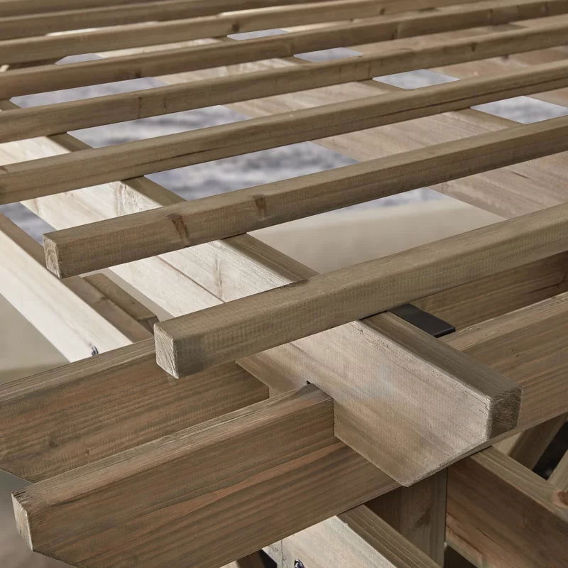 Furnishiaa Solid Wood 14 ft. x 10 ft. Canadian Pine Wood Pergola - Furnishiaa -  - 