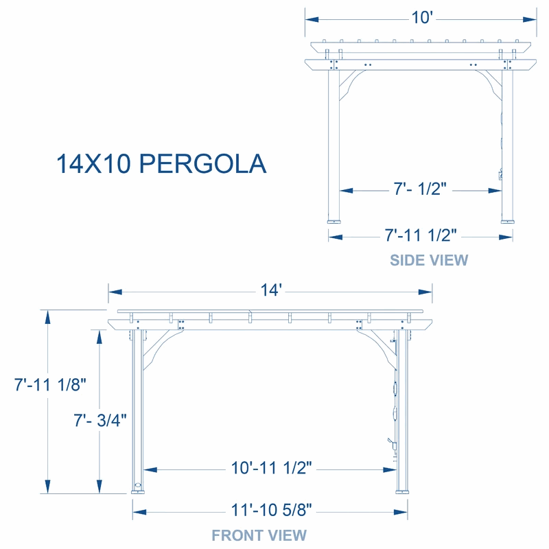 Furnishiaa Solid Wood 14 ft. x 10 ft. Canadian Pine Wood Pergola - Furnishiaa -  - 