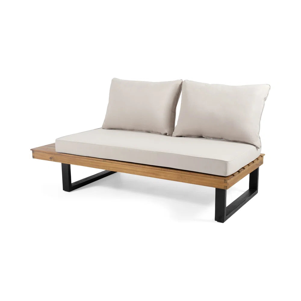 Furnishiaa Solid Wood 5 Seater Outdoor Sofa With Coffee Table - Furnishiaa -  - 