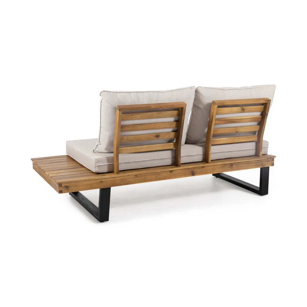 Furnishiaa Solid Wood 5 Seater Outdoor Sofa With Coffee Table - Furnishiaa -  - 