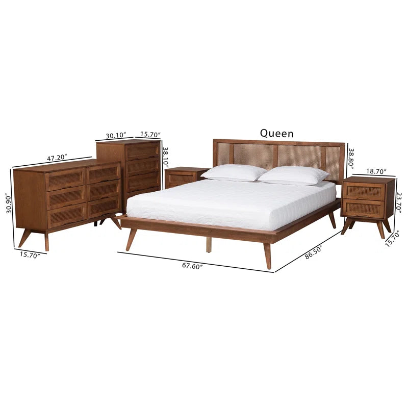Furnishiaa Solid Wood 6 Piece Bedroom Set - Furnishiaa -  - 