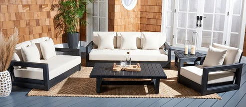 Furnishiaa Solid Wood Black Sofa Set With Coffee Table For Living Room - Furnishiaa -  - 