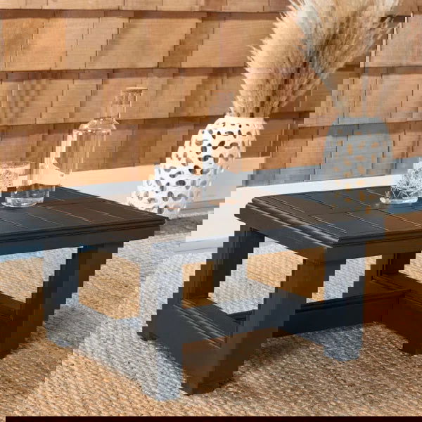 Furnishiaa Solid Wood Black Sofa Set With Coffee Table For Living Room - Furnishiaa -  - 