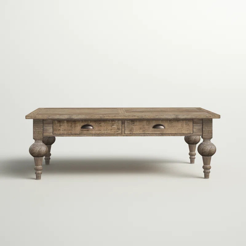Furnishiaa Solid Wood Distressed Coffee Table - Furnishiaa -  - 