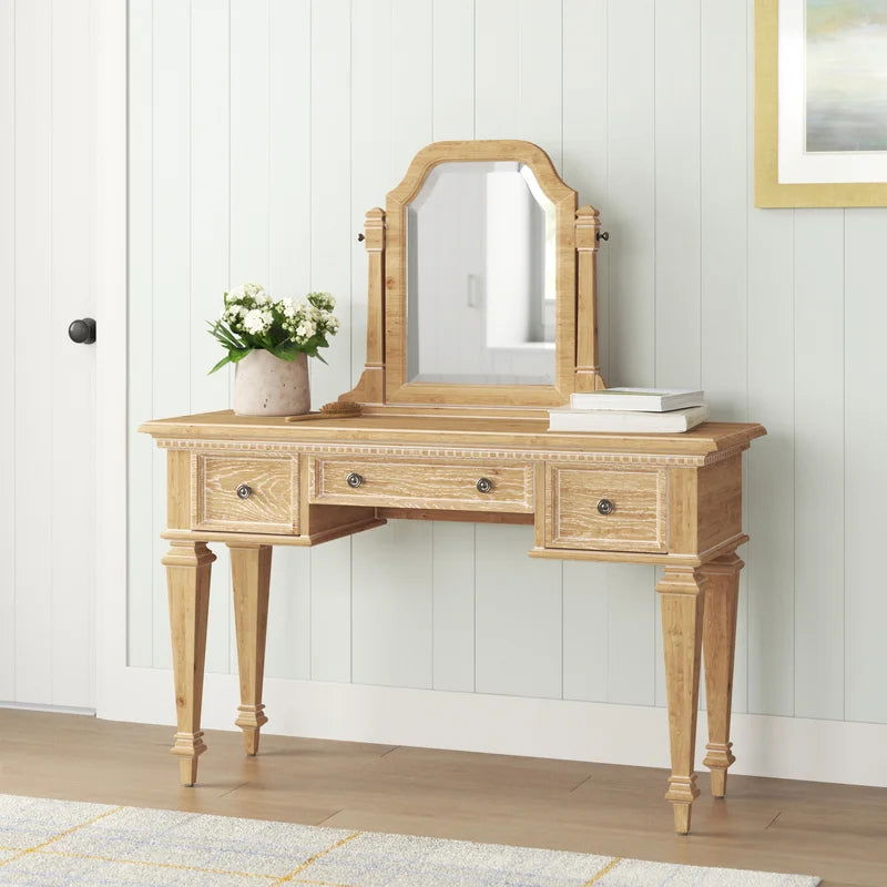 Furnishiaa Solid Wood Distressed Dressing Table - Furnishiaa -  - 