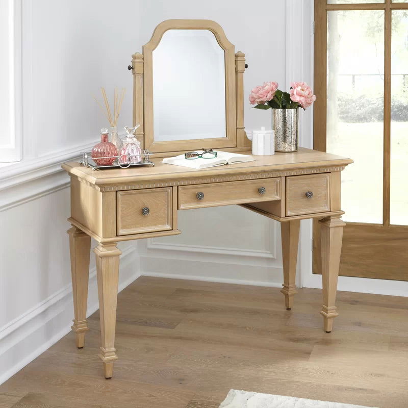 Furnishiaa Solid Wood Distressed Dressing Table - Furnishiaa -  - 