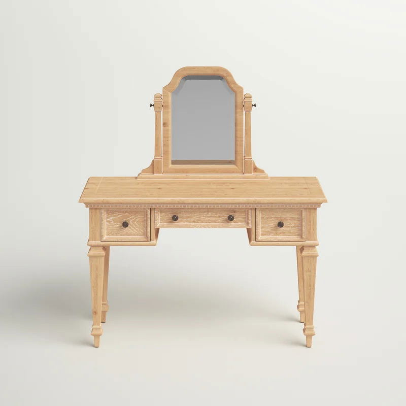 Furnishiaa Solid Wood Distressed Dressing Table - Furnishiaa -  - 