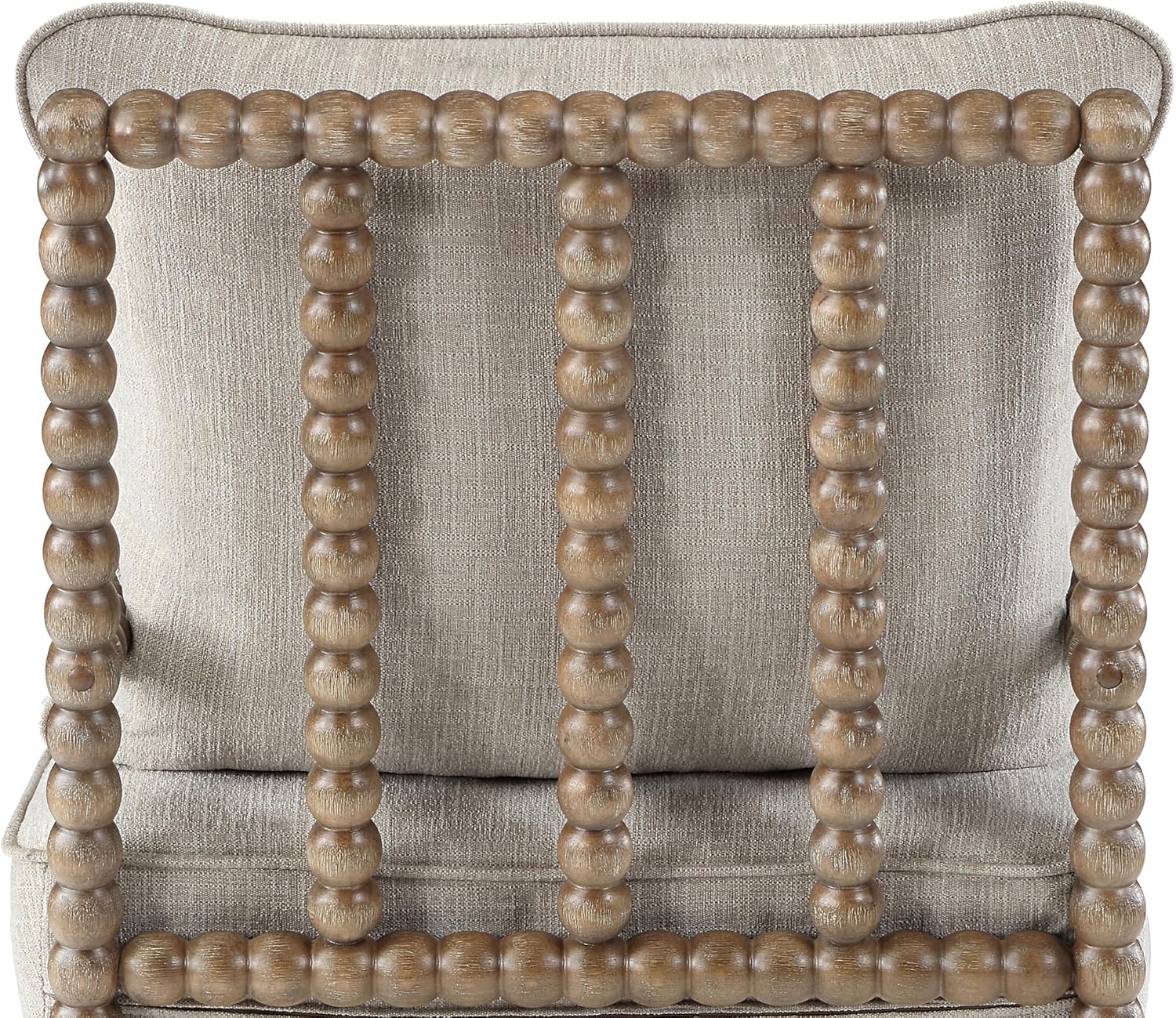 Furnishiaa Solid Wood Frame Linen Fabric Spindle Accent Chair - Furnishiaa -  - 