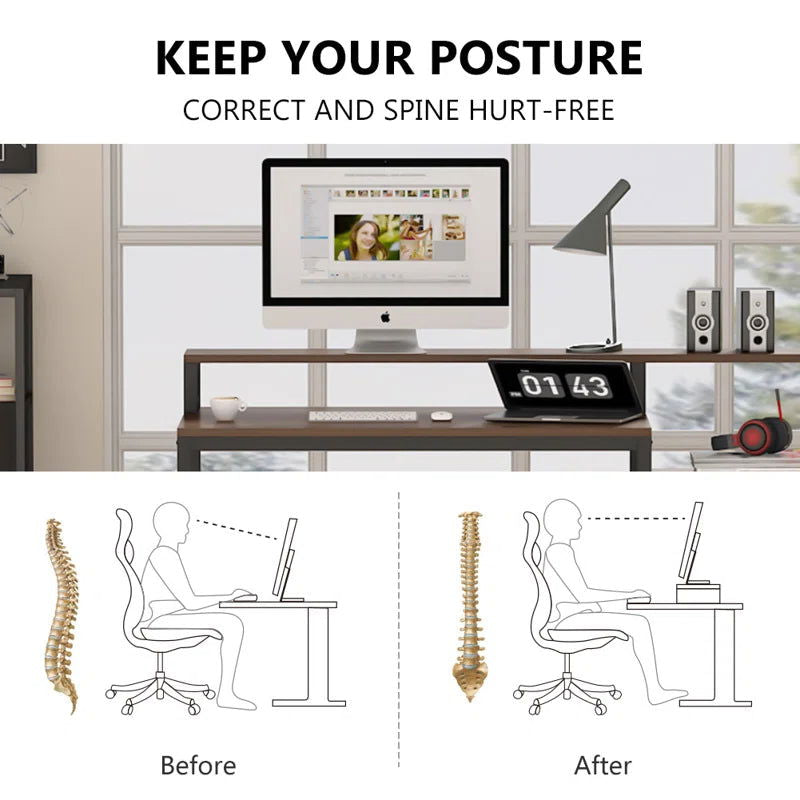 Furnishiaa Solid Wood Iron Study Table with Drawer - Furnishiaa -  - 