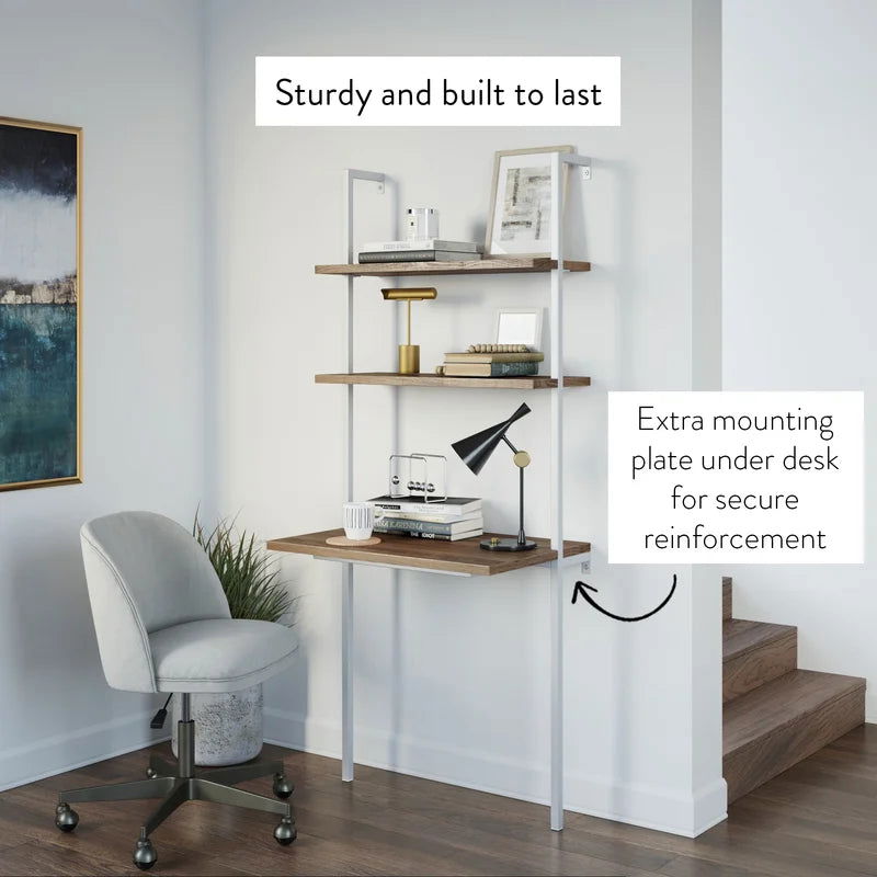 Furnishiaa Solid Wood Ladder Study Table For Home & Office