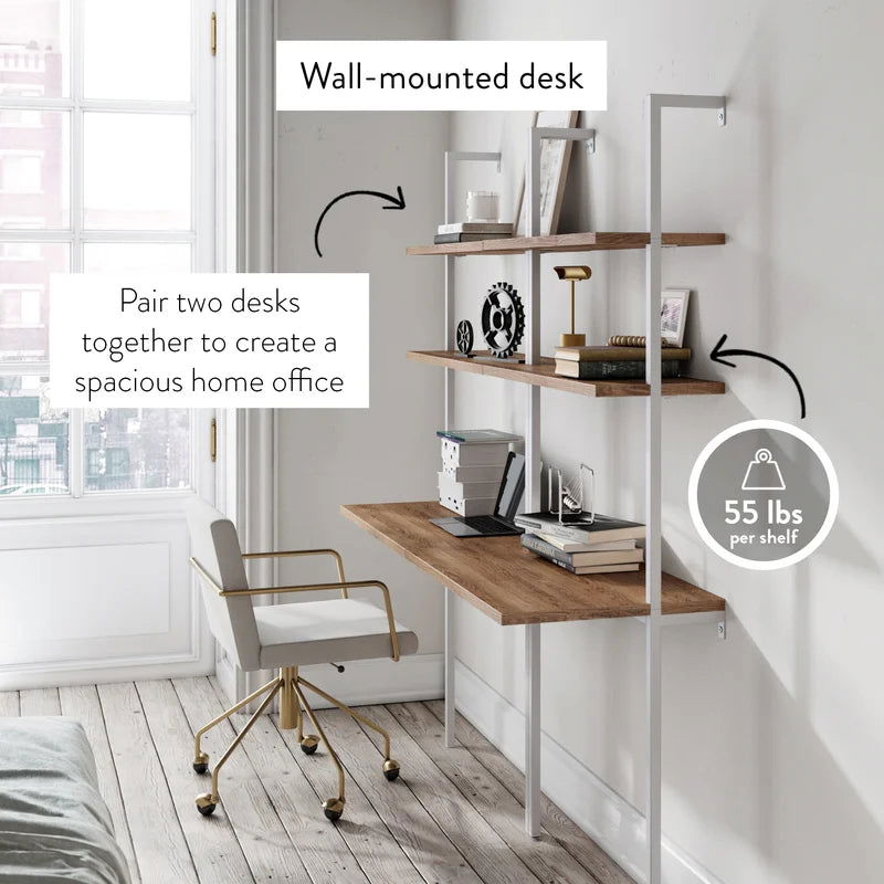 Furnishiaa Solid Wood Ladder Study Table For Home & Office