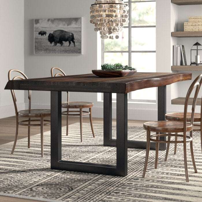 Furnishiaa Solid Wood Live Edge Designer Dining Table - Furnishiaa -  - 