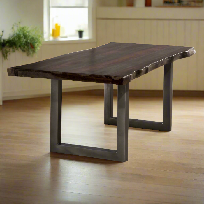 Furnishiaa Solid Wood Live Edge Designer Dining Table
