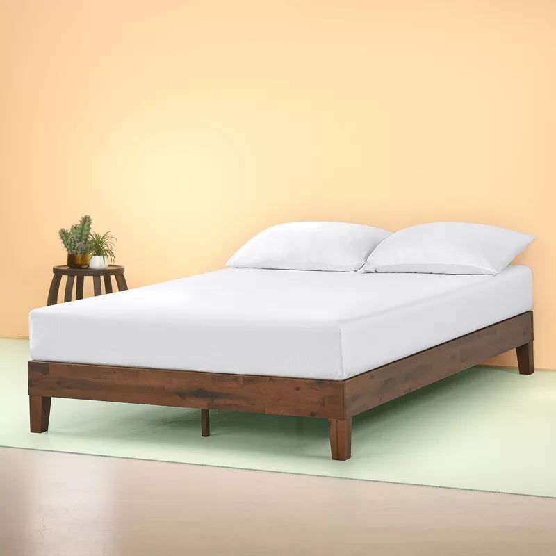 Furnishiaa Solid Wood Low Profile Platform Bed - Furnishiaa -  - 