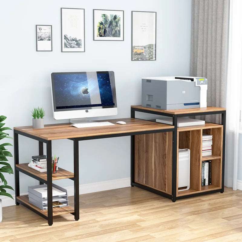 Furnishiaa Solid Wood Metal Study Table For Home Office